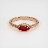 0.57 Ct. Ruby Ring, 14K Rose Gold 1