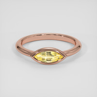 1.33 Ct. Yellow Sapphire Ring, 14K Rose Gold 1