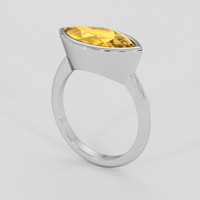 3.00 Ct. Yellowish Orange Citrine Ring, 10K White Gold 2