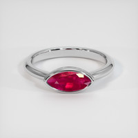 1.14 Ct. Pinkish Red Ruby Ring, 10K White Gold 1