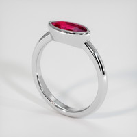 1.14 Ct. Pinkish Red Ruby Ring, 10K White Gold 2