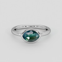 1.67 Ct. Bluish Green Sapphire Ring, 10K White Gold 1