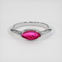 0.80 Ct. Ruby Ring, 14K White Gold 1