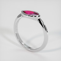 0.80 Ct. Ruby Ring, 14K White Gold 2