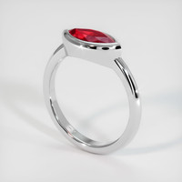 1.31 Ct. Ruby Ring, 14K White Gold 2