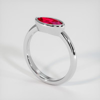 1.13 Ct. Ruby Ring, 14K White Gold 2