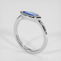 0.62 Ct. Blue Sapphire Ring, 14K White Gold 2