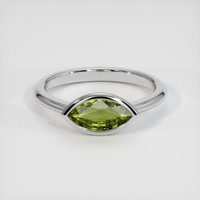 0.97 Ct. Green Sapphire Ring, 14K White Gold 1