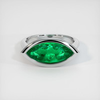 2.97 Ct. Emerald Ring, 18K White Gold 1