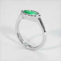 0.92 Ct. Emerald  Ring - 18K White Gold