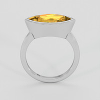 3.00 Ct. Yellowish Orange Citrine Ring, 18K White Gold 3