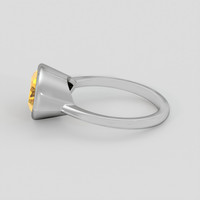 3.00 Ct. Yellowish Orange Citrine Ring, 18K White Gold 4