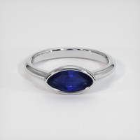 1.28 Ct. Blue Sapphire Ring, 18K White Gold 1