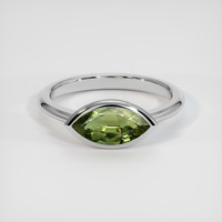 1.64 Ct. Green Sapphire Ring, 18K White Gold 1