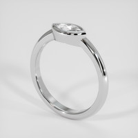 0.50 Ct. White Sapphire Ring, 18K White Gold 2