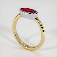 1.36 Ct. Ruby Ring, 14K White & Yellow 2