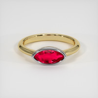 1.13 Ct. Ruby Ring, 14K White & Yellow 1