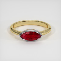 1.36 Ct. Ruby Ring, 18K White & Yellow 1