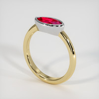 1.13 Ct. Ruby Ring, 18K White & Yellow 2