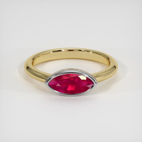 1.14 Ct. Pinkish Red Ruby Ring, 10K Yellow Gold 1