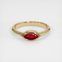 0.57 Ct. Ruby Ring, 14K Yellow Gold 1