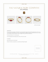 Ruby Ring 0.72 Ct., 14K Yellow Gold Appraisal
