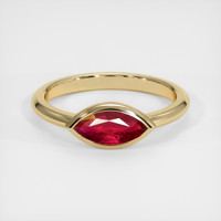 0.72 Ct. Ruby Ring, 14K Yellow Gold 1