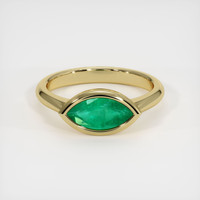 1.11 Ct. Emerald  Ring - 18K Yellow Gold