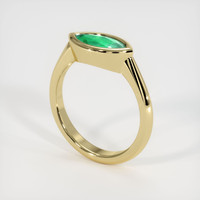 0.92 Ct. Emerald Ring, 18K Yellow Gold 2