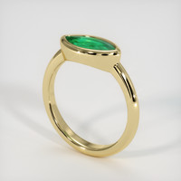 0.70 Ct. Emerald Ring, 18K Yellow Gold 2