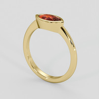 0.84 Ct. Orangish Red Almandine Garnet Ring, 18K Yellow Gold 2