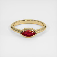 0.57 Ct. Ruby Ring, 18K Yellow Gold 1