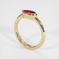 0.57 Ct. Ruby Ring, 18K Yellow Gold 2