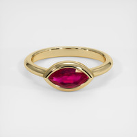 1.24 Ct. Ruby Ring, 18K Yellow Gold 1