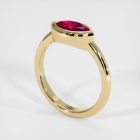 1.24 Ct. Ruby Ring, 18K Yellow Gold 2