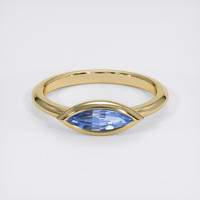 0.62 Ct. Blue Sapphire Ring, 18K Yellow Gold 1