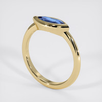 0.62 Ct. Blue Sapphire Ring, 18K Yellow Gold 2