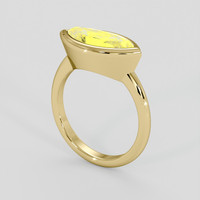 3.96 Ct. Yellow Sapphire Ring, 18K Yellow Gold 2