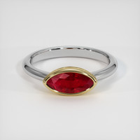 1.36 Ct. Ruby Ring, 18K Yellow & White 1