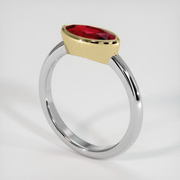 1.36 Ct. Ruby Ring, 18K Yellow & White 2