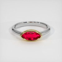 1.13 Ct. Ruby Ring, 18K Yellow & White 1