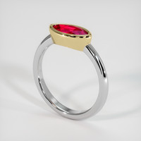1.13 Ct. Ruby Ring, 18K Yellow & White 2