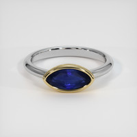 1.28 Ct. Blue Sapphire Ring, 18K Yellow & White 1