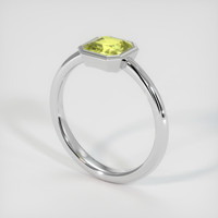 2.00 Ct. Yellowish Green Sapphire Ring, Platinum 950 2