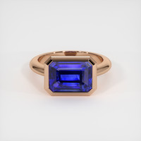 5.23 Ct. Blue Sapphire Ring, 14K Rose Gold 1