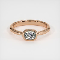 0.77 Ct. Grey Sapphire Ring, 18K Rose Gold 1