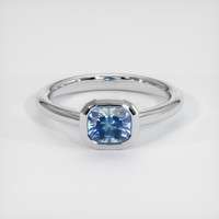 1.21 Ct. Greenish Blue Sapphire Ring, 10K White Gold 1