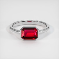 1.55 Ct. Ruby Ring, 14K White Gold 1