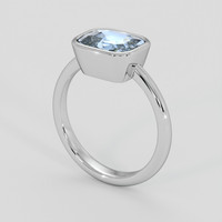 2.99 Ct. Blue Sapphire Ring, 14K White Gold 2