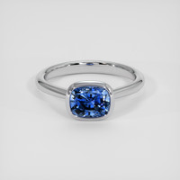 3.40 Ct. Blue Sapphire Ring, 14K White Gold 1